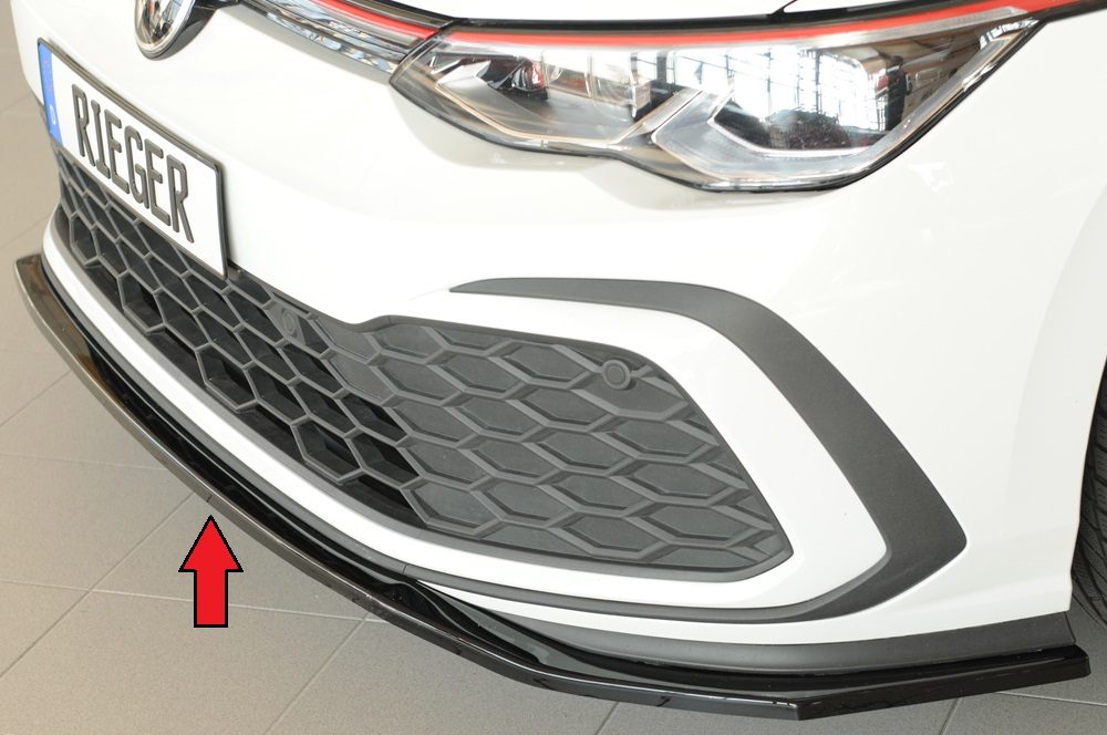 Splitter delantero Rieger para Volkswagen Golf 8 GTI/GTD (antes del facelift)