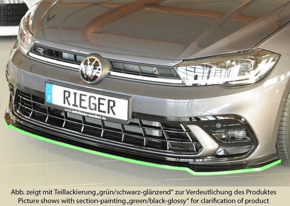 Splitter Rieger para Volkswagen Polo GTI/R-Line AW (después del facelift)