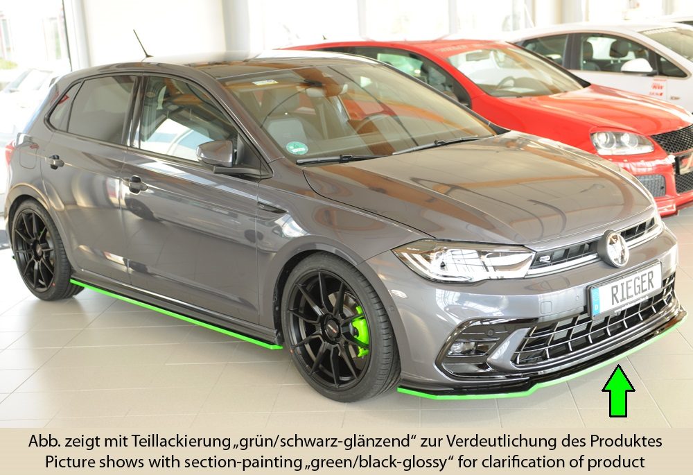 Splitter Rieger para Volkswagen Polo GTI/R-Line AW (después del facelift)