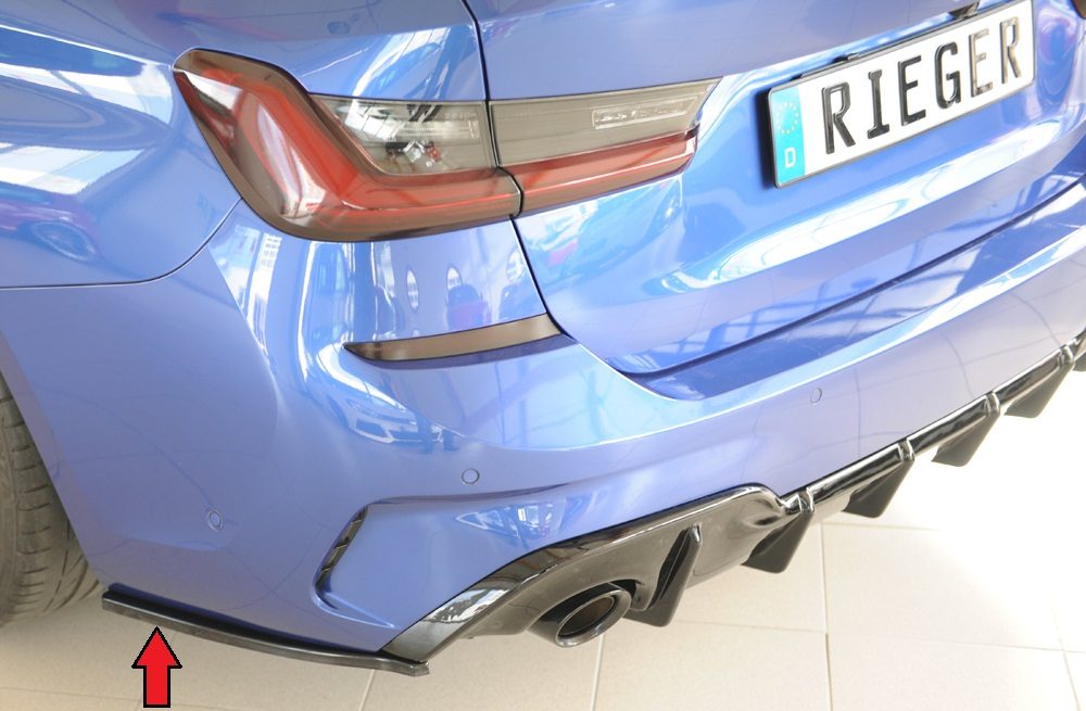 Splitter lateral trasero Rieger para BMW Serie 3 G20/G21 (antes del facelift) – solo para el difusor trasero Rieger (no vale para el M340)