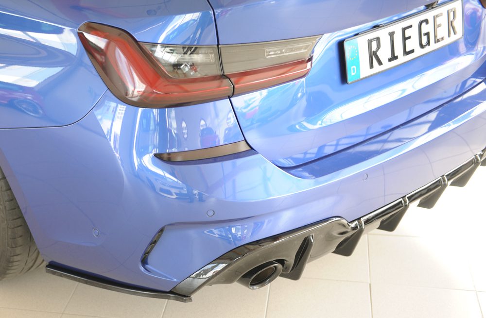 Splitter lateral trasero Rieger para BMW Serie 3 G20/G21 (antes del facelift) – solo para el difusor trasero Rieger (no vale para el M340)