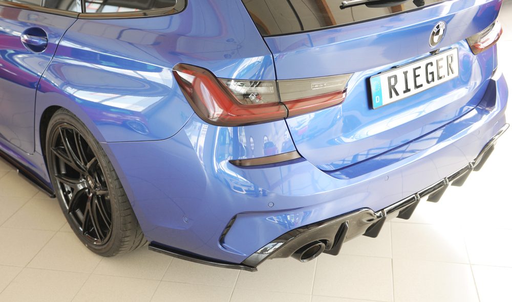 Splitter lateral trasero Rieger para BMW Serie 3 G20/G21 (antes del facelift) – solo para el difusor trasero Rieger (no vale para el M340)