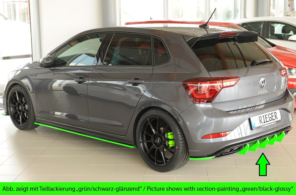 Difusor trasero Rieger para Volkswagen Polo R-Line AW (antes del facelift)