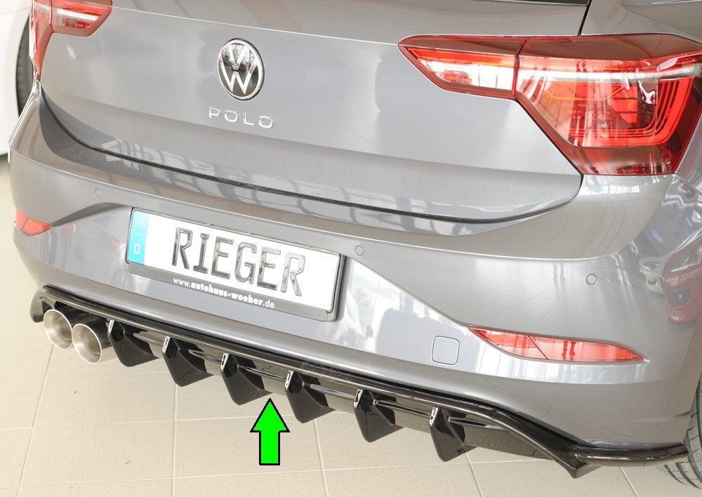 Difusor trasero Rieger para Volkswagen Polo GTI AW (antes del facelift)