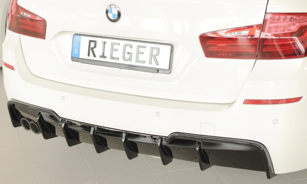 Difusor trasero Rieger para BMW Serie 5 F10/F11 – para la doble salida de escape original izquierda