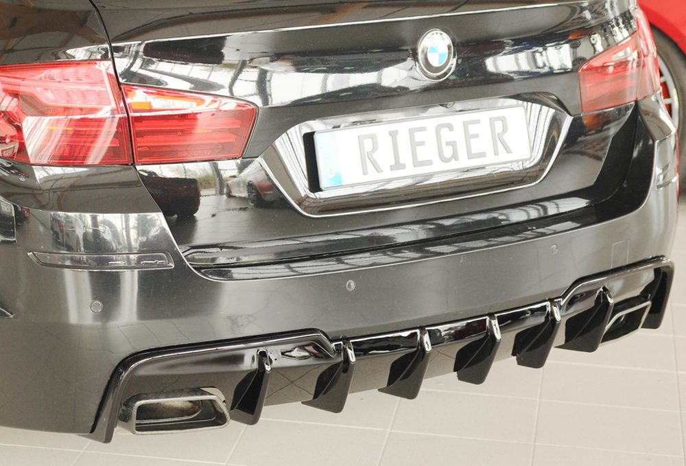 Difusor trasero Rieger para BMW Serie 5 F10/F11 – para los embellecedores de escape originales izquierda y derecha