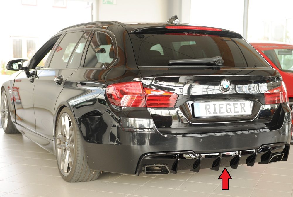 Difusor trasero Rieger para BMW Serie 5 F10/F11 – para los embellecedores de escape originales izquierda y derecha