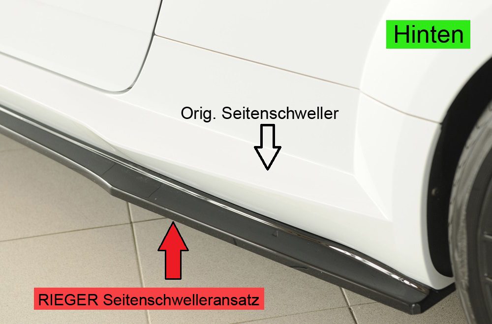 Extensión de talonera Rieger para Audi TT/TTS/TT RS FV – para la talonera RS3 (8V) original (solo Sportback)
