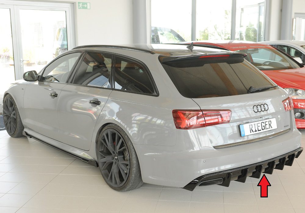 Difusor trasero Rieger para Audi A6 C7 (después del facelift) – para coches con enganche