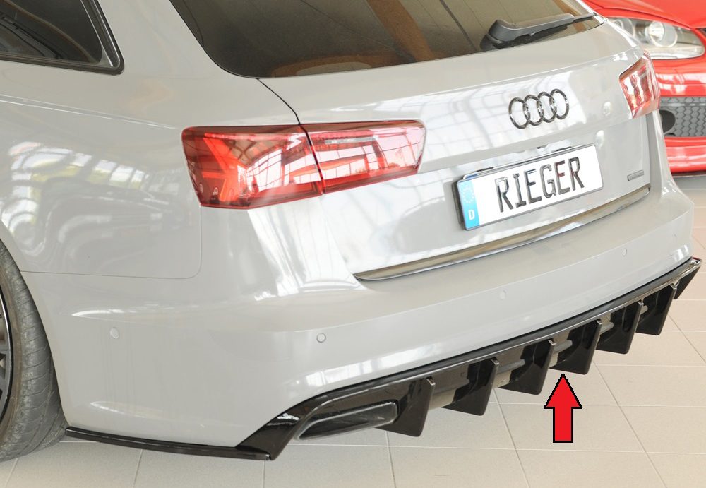 Difusor trasero Rieger para Audi A6 C7 (después del facelift) – para coches con enganche
