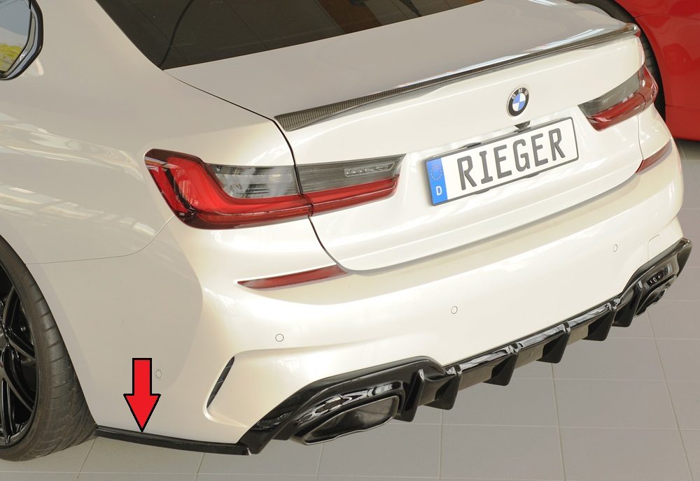 Splitter lateral trasero Rieger para BMW Serie 3 G20/G21 (antes del facelift) – para el difusor trasero Rieger (solo M340i / M340d)
