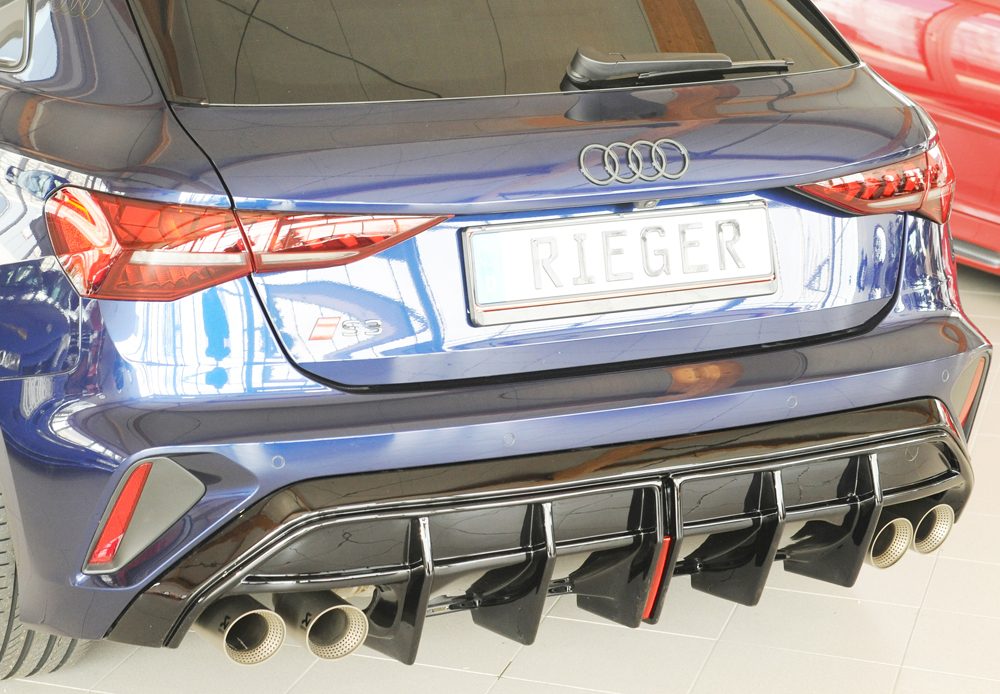 Difusor trasero Rieger para Audi S3/A3 8Y (después del facelift) – Sportback
