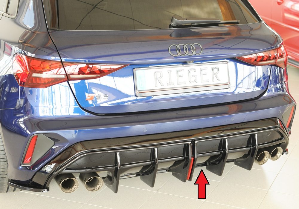 Difusor trasero Rieger para Audi S3/A3 8Y (después del facelift) – Sportback