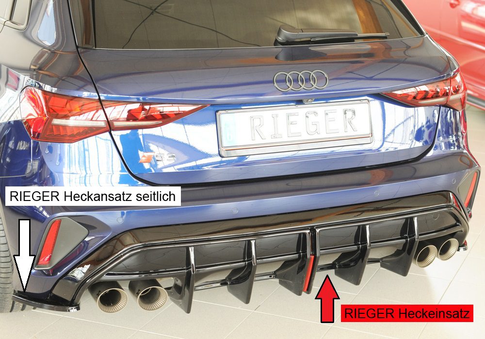 Difusor trasero Rieger para Audi S3/A3 8Y (después del facelift) – Sportback
