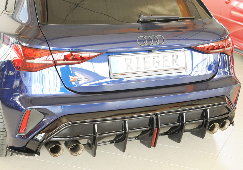 Difusor trasero Rieger para Audi S3/A3 8Y (después del facelift) – Sportback