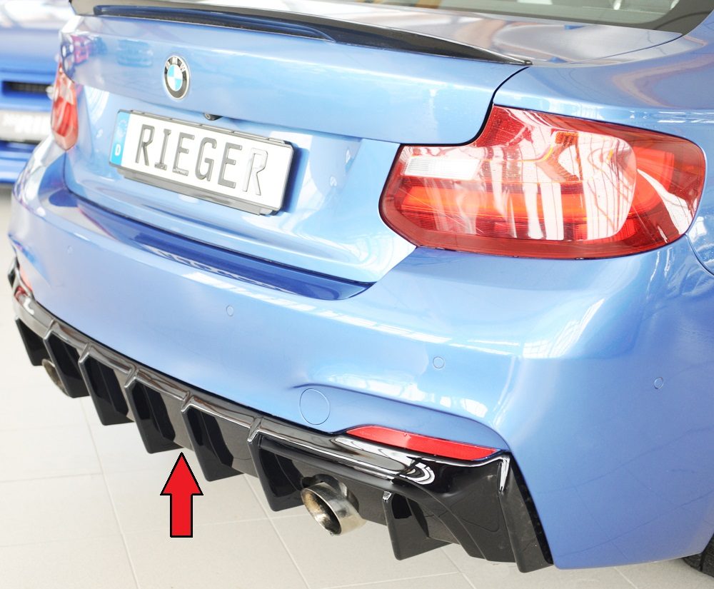 Difusor trasero Rieger para BMW Serie 2 F22/F23 – para las salidas de escape originales izquierda y derecha (M235i/M240i)