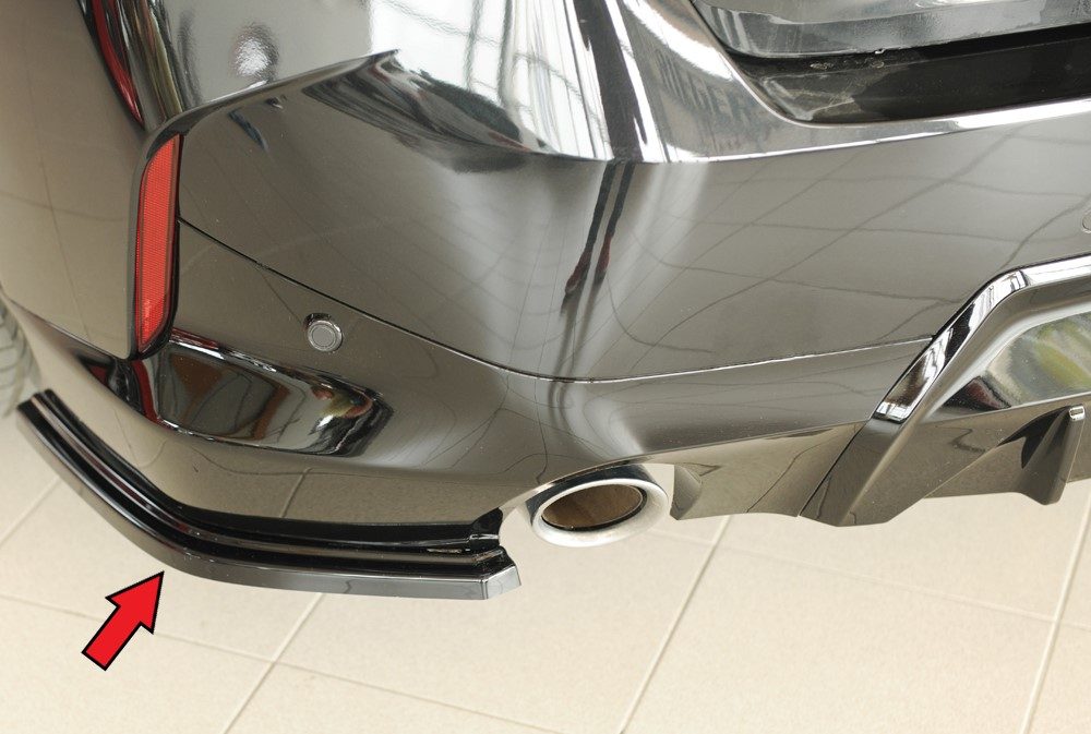 Splitter lateral trasero Rieger para BMW Serie 2 G42 – no vale para el M240i (solo coches con salidas de escape redondas)