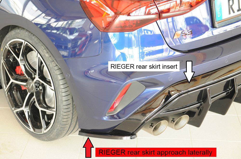 Splitter lateral trasero Rieger para Audi A3/S3 8Y (después del facelift) – Sportback