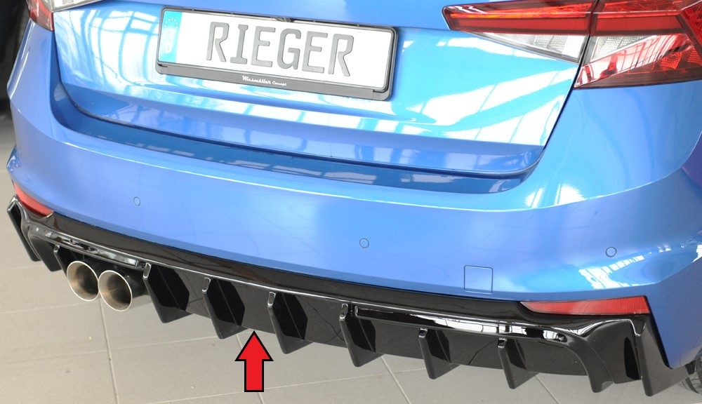 Difusor trasero Rieger para Skoda Fabia PJ – con hueco para escape deportivo a la