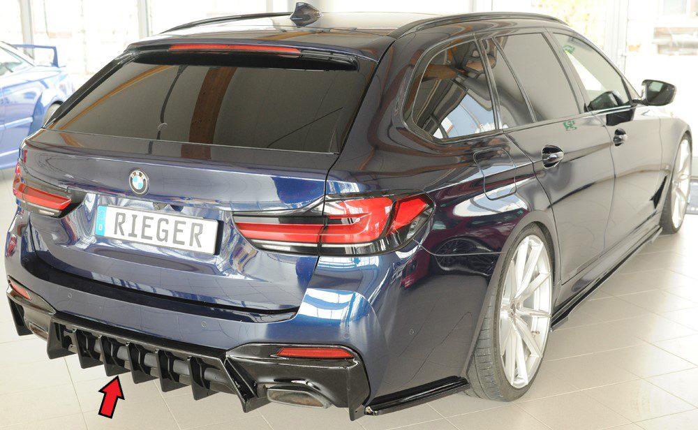 Difusor trasero Rieger para BMW Serie 5 G30/G31 (después del facelift) – para coches sin enganche