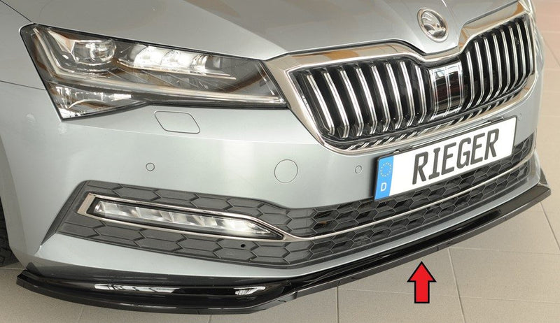 Splitter delantero Rieger para Skoda Superb 3V (después del facelift) – para el paragolpes delantero estándar original