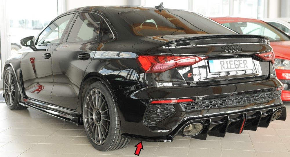Splitter lateral trasero Rieger para Audi RS3 8Y (antes del facelift) – sedán