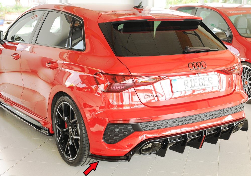 Splitter lateral trasero Rieger para Audi RS3 8Y (antes del facelift) – Sportback