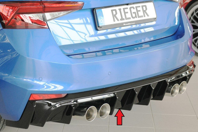 Difusor trasero Rieger para Skoda Fabia PJ – con hueco para escape deportivo a la, con hueco para escape deportivo