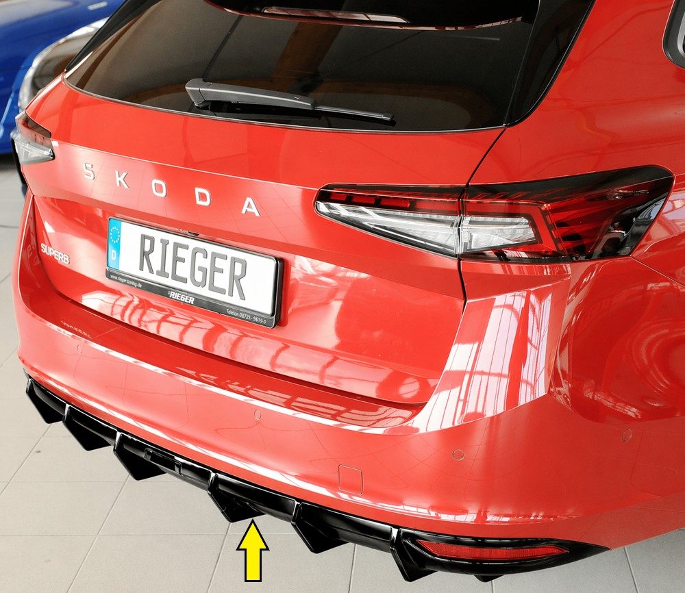 Difusor trasero Rieger para Skoda Superb 3Y – (para coches con enganche y una salida de escape a la)