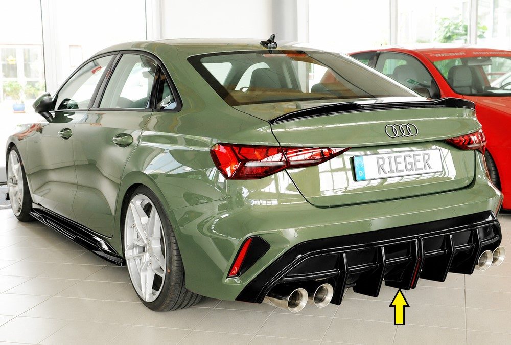 Difusor trasero Rieger para Audi S3/A3 8Y (después del facelift) – sedán