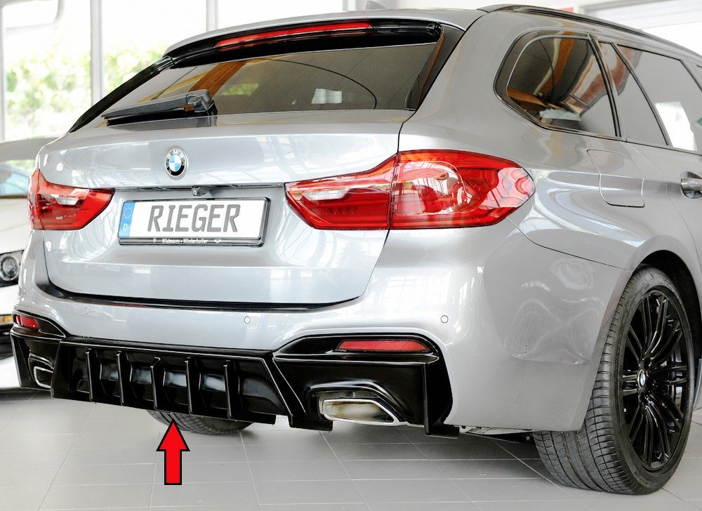 Difusor trasero Rieger para BMW Serie 5 G30/G31 (antes del facelift) – para coches sin enganche