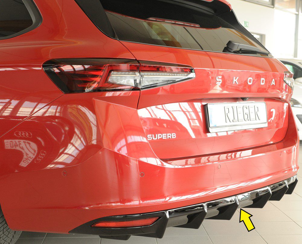 Difusor trasero Rieger para Skoda Superb 3Y – (para coches sin enganche y dos salidas de escape a la)