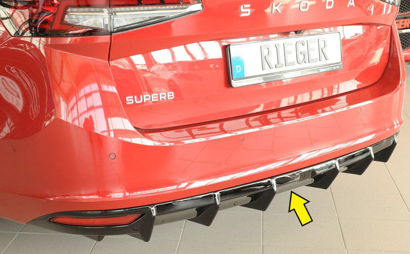 Difusor trasero Rieger para Skoda Superb 3Y – para coches sin enganche, con una salida de escape a cada lado