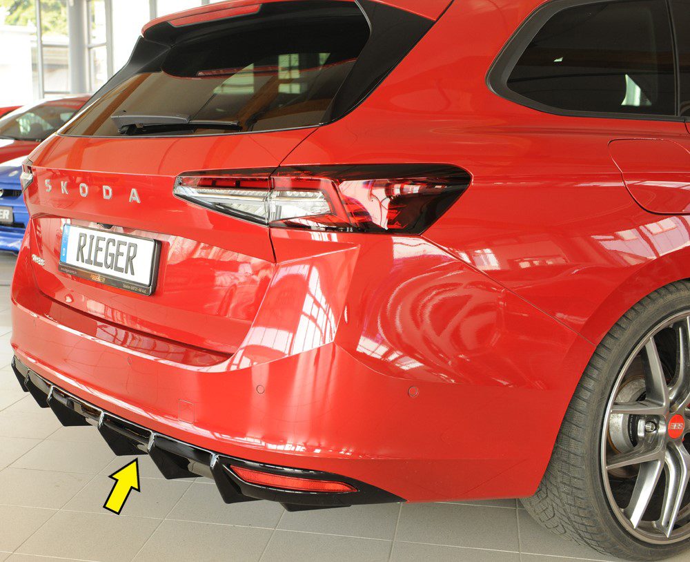 Difusor trasero Rieger para Skoda Superb 3Y – para coches sin enganche, con una salida de escape a cada lado