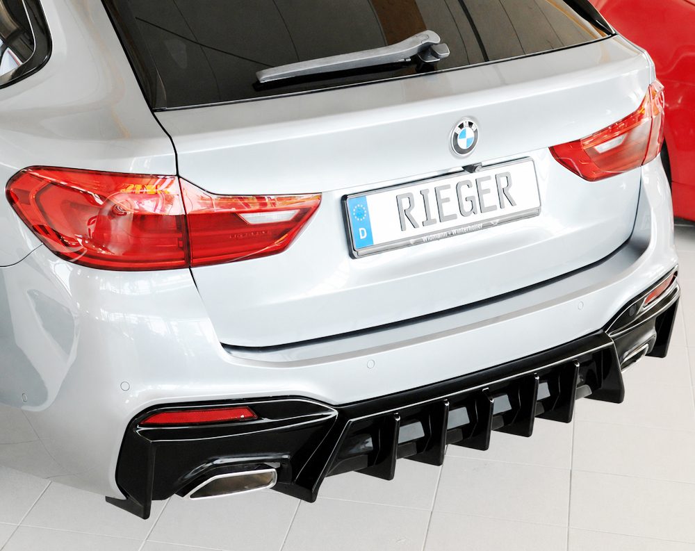 Difusor trasero Rieger para BMW Serie 5 G30/G31 (antes del facelift) – para coches con enganche
