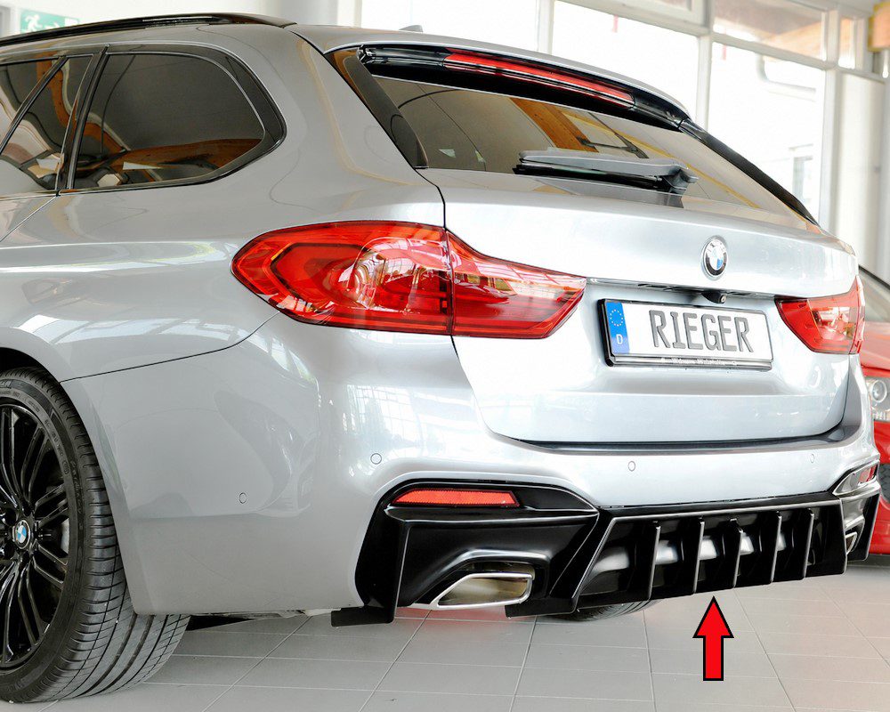Difusor trasero Rieger para BMW Serie 5 G30/G31 (antes del facelift) – para coches con enganche
