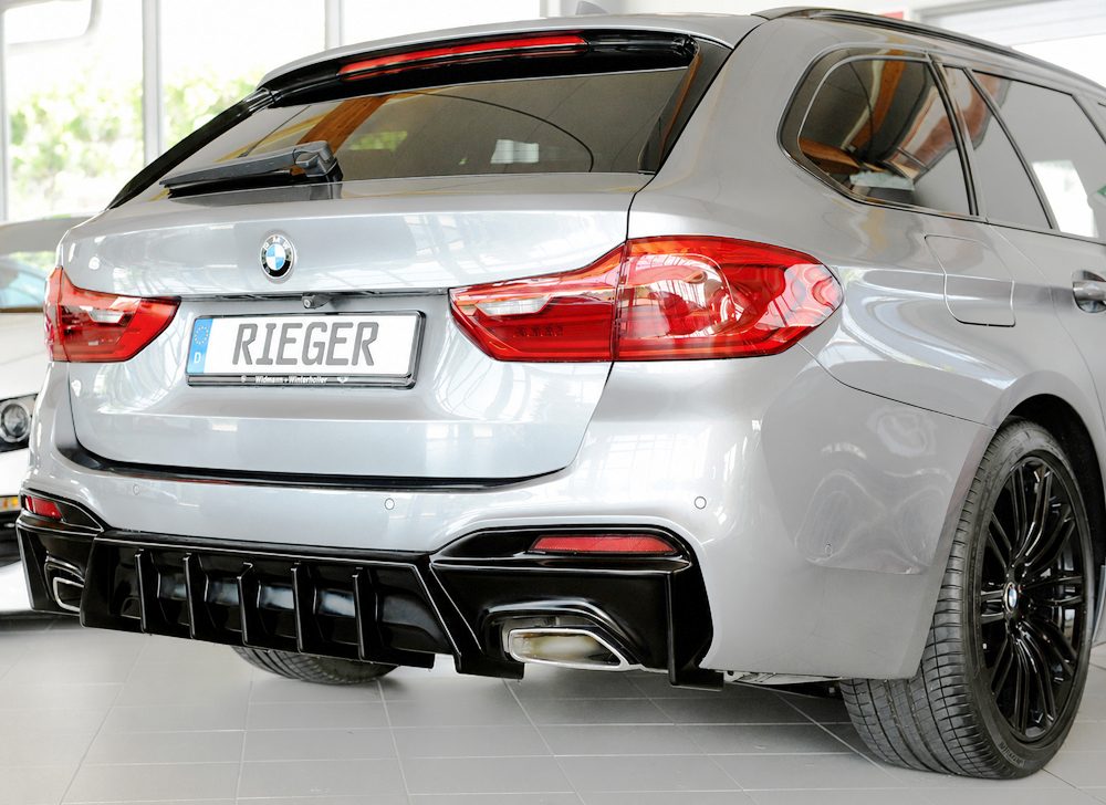 Difusor trasero Rieger para BMW Serie 5 G30/G31 (antes del facelift) – para coches con enganche