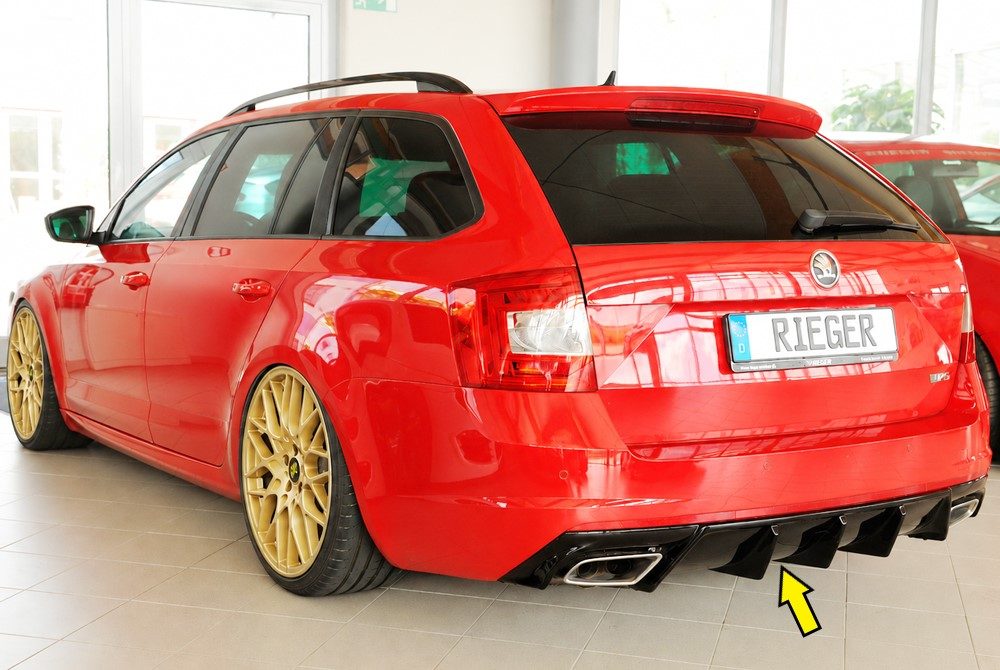 Difusor trasero Rieger para Skoda Octavia RS 5E – V2 – para coches sin enganche