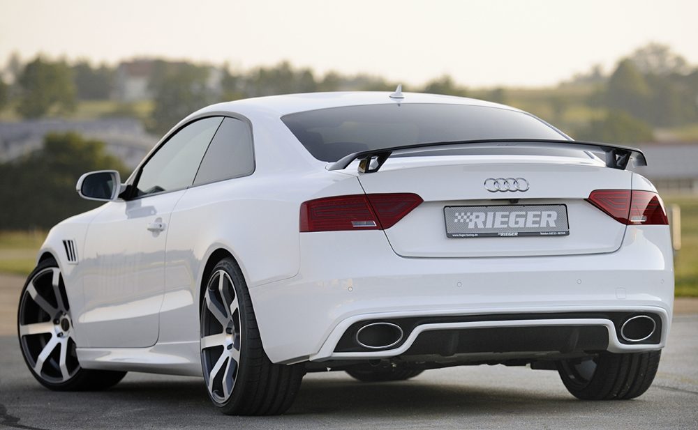 Silencioso de escape Rieger para Audi A5/A4 B8 (después del facelift) – 4 cilindros, entrada de ø 55 mm