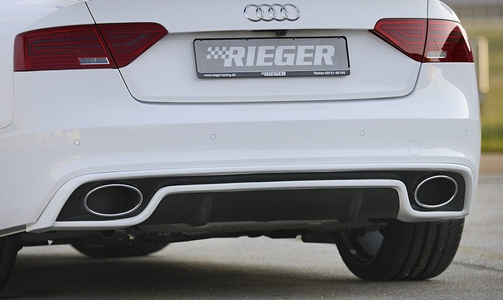 Silencioso de escape Rieger para Audi A5/A4 B8 (después del facelift) – 4 cilindros, entrada de ø 66 mm
