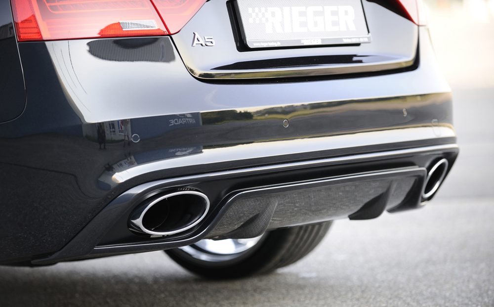 Silencioso de escape Rieger para Audi A5/A4 B8 (después del facelift) – 4 cilindros, entrada de ø 66 mm
