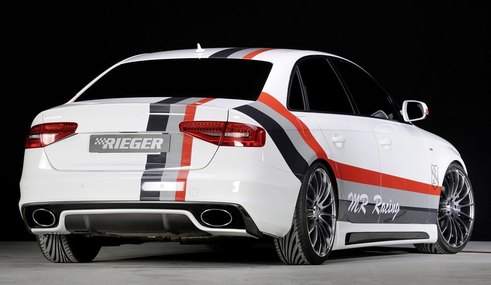 Silencioso de escape Rieger para Audi A5/A4 B8 (después del facelift) – 4 cilindros, entrada de ø 66 mm