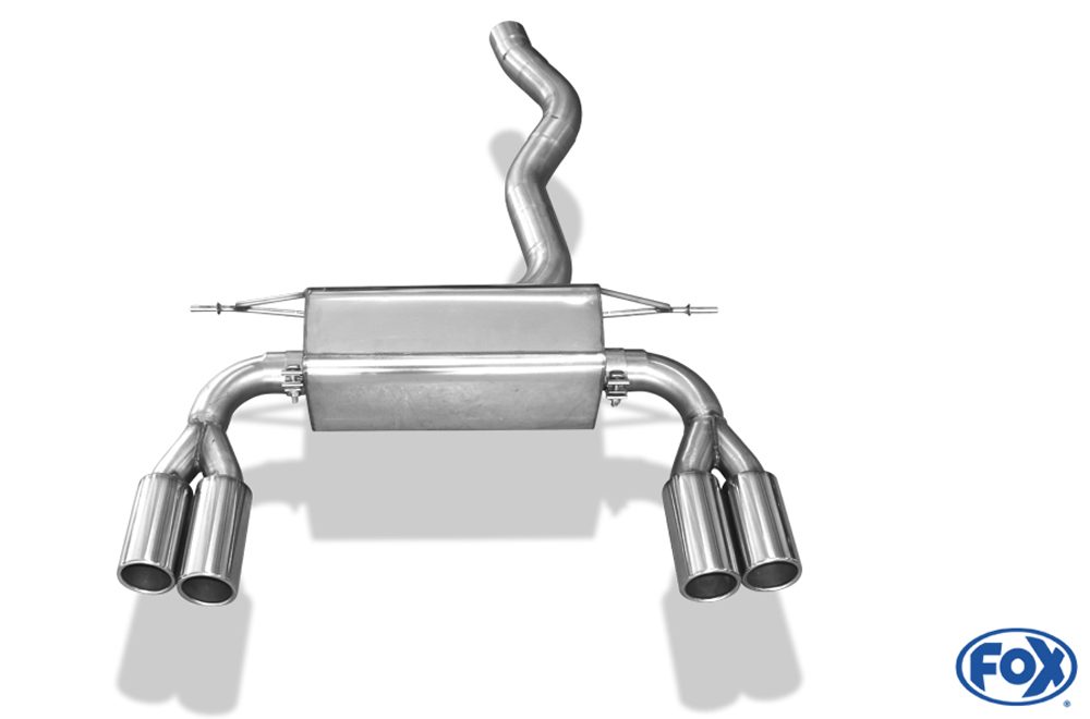 Silencioso de escape Rieger para BMW Serie 4 F32/F33/F36 (antes del facelift) – 4 × 80 mm redondas, borde enrollado, sin absorbedor (tipo 12)