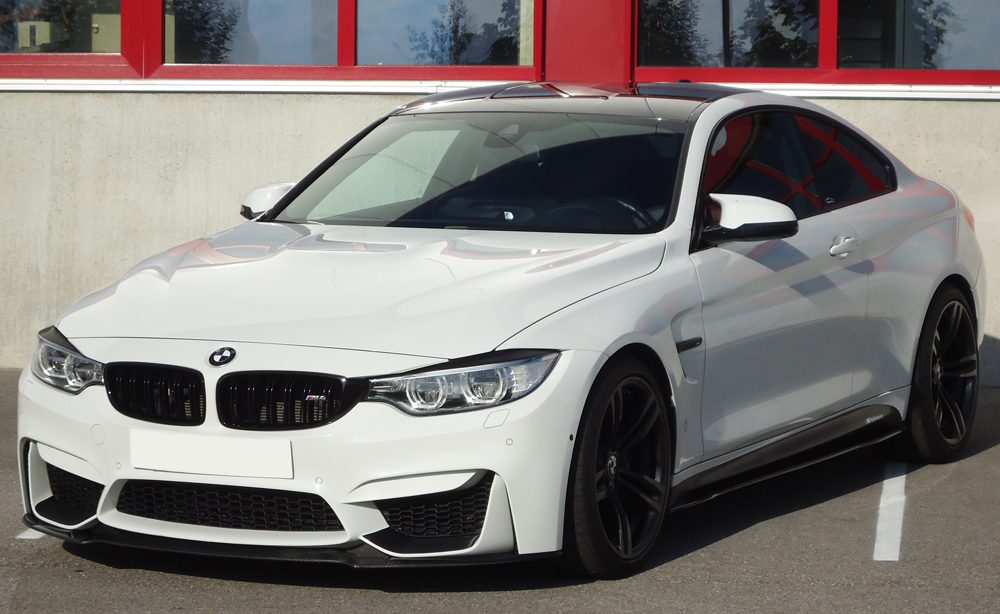 Splitter de carbono Rieger para BMW M4 F82/F83 y M3 F80 – para el paragolpes delantero original sin añadido M Performance