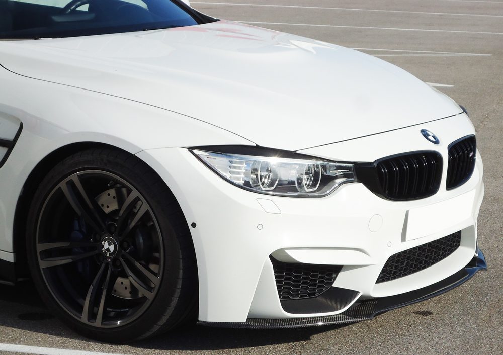 Splitter de carbono Rieger para BMW M4 F82/F83 y M3 F80 – para el paragolpes delantero original sin añadido M Performance