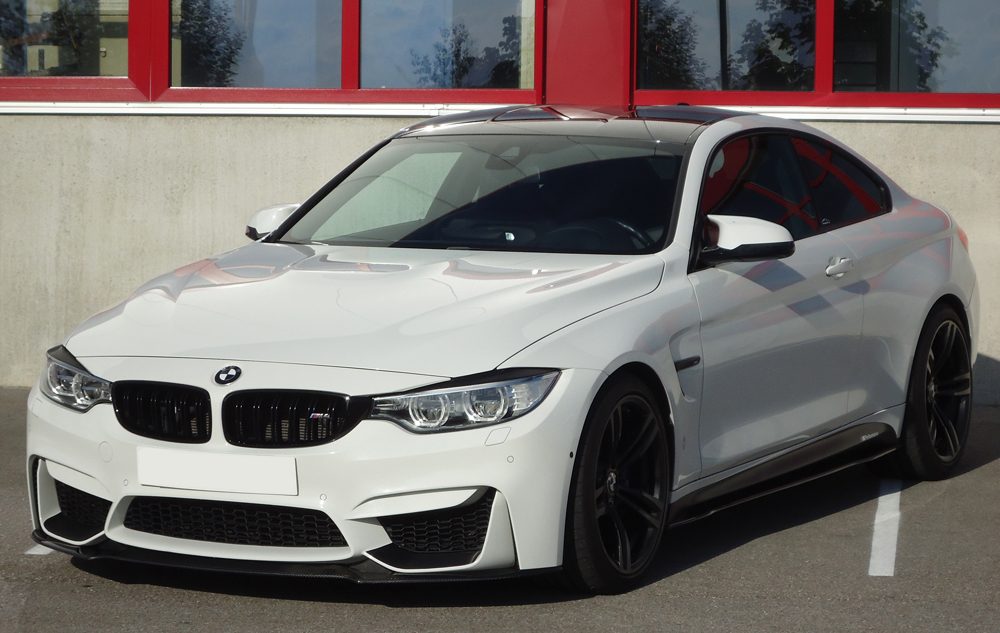 Splitter de carbono Rieger para BMW M4 F82/F83 y M3 F80 – para el paragolpes delantero original sin añadido M Performance