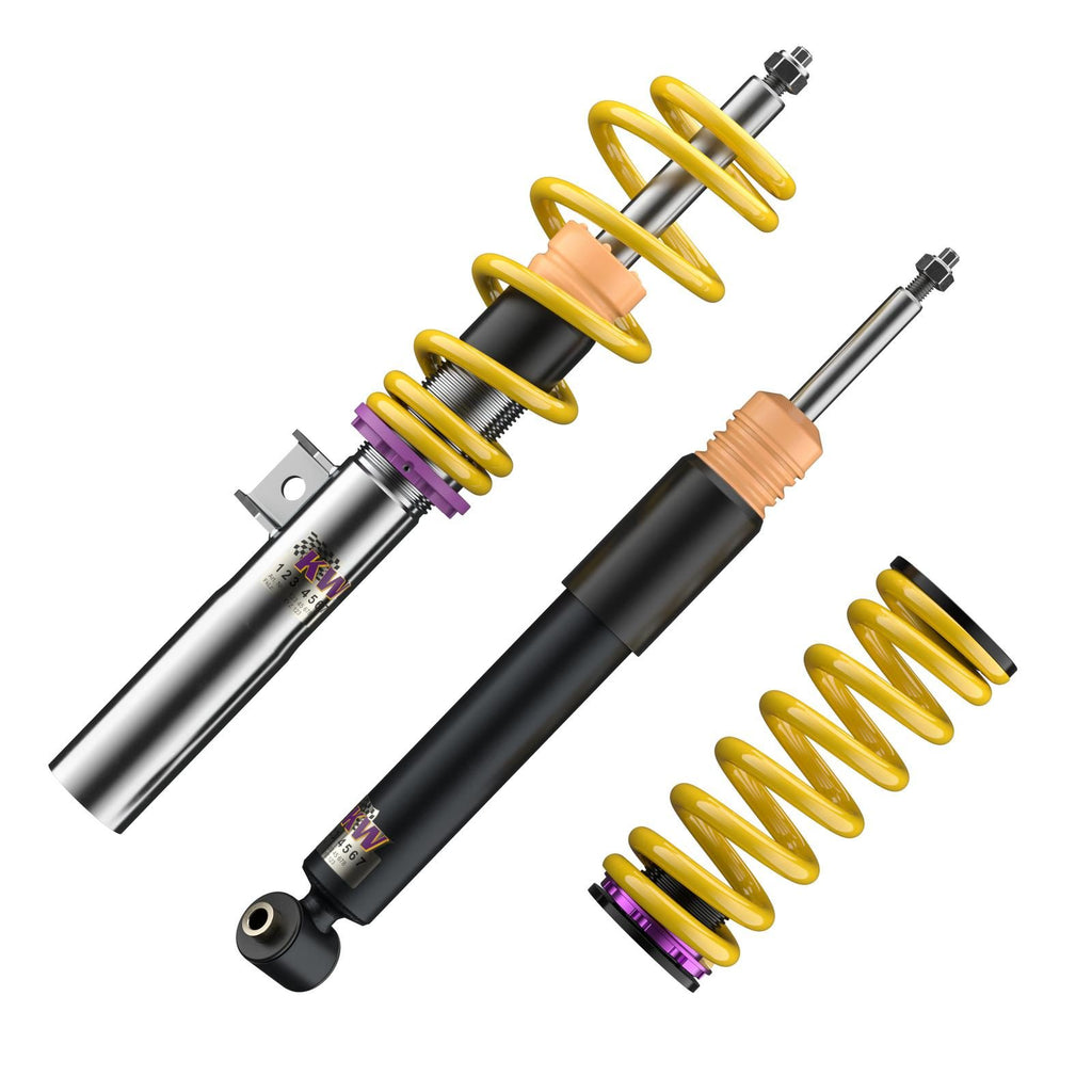 Suspensión roscada KW V1 inox Cupra Leon KL 5 puertas 2.0 TDI 110 kW / 2.0 TSI 140/180/221 kW / 1.5 TSI/eTSI 110 kW (con kit de desactivación de la amortiguación electrónica)