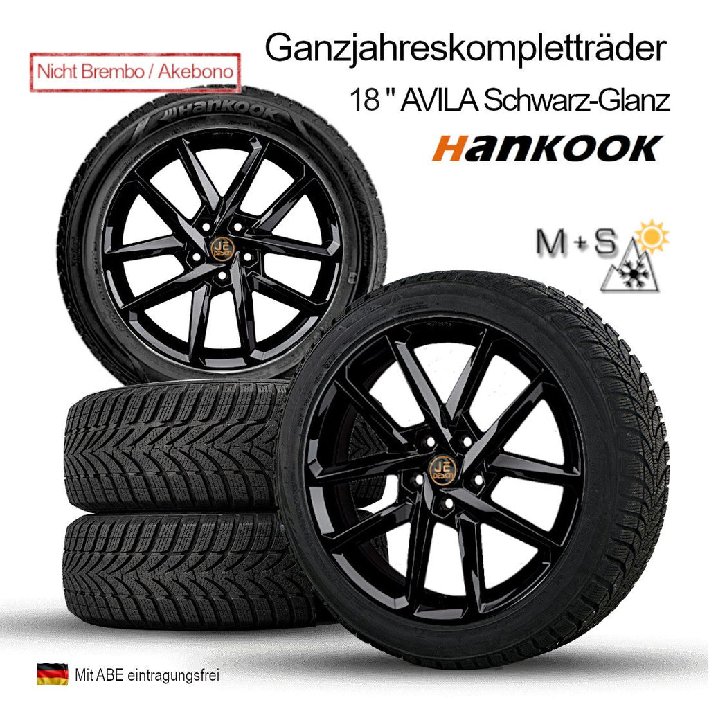Juego de 4 ruedas completas todo el año JE DESIGN Avila 18" negro con Hankook, Cupra León KL (incluidos ST e híbrido enchufable)