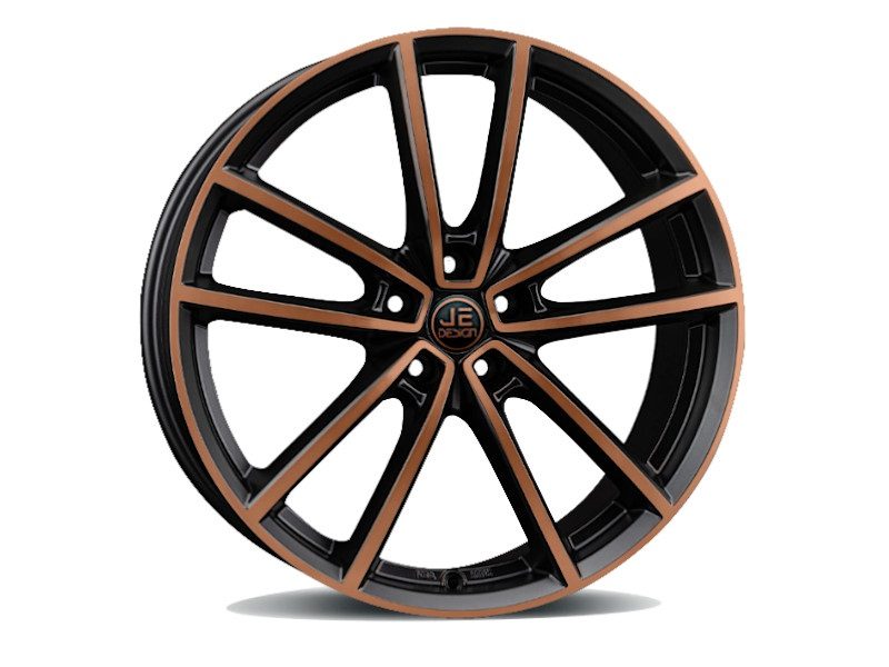 Llanta JE DESIGN Badia Copper 8.0x18" ET48 5x112 negro satinado, cara cobre