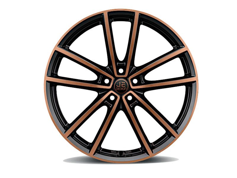 Llanta JE DESIGN Badia Copper 8.0x18" ET40 5x112 negro satinado, cara cobre